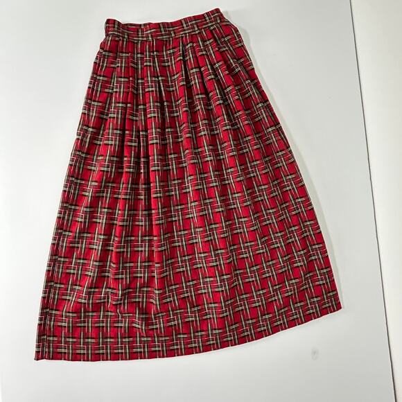 Susan Bristol Dresses & Skirts - VTG Susan Bristol Plaid Tartan Skirt 80s High Waist Holiday Christmas Small USA